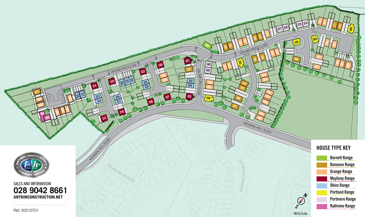 DRUMFORD CLOSE SITE MAP, KERNAN HILL ROAD, PORTADOWN