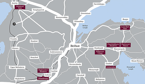 Magheraleve Meadows, Location Map