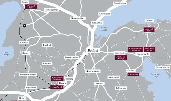 Magheraleve Meadows, Location Map